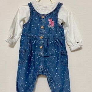 Tommy Hilfiger Blue Star Print Overall Set 18M